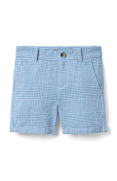 Janie And Jack Tattersall Linen-cotton Short In Blue