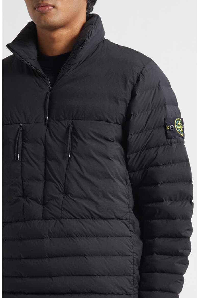 Half Zip Down Jacket, Alternate, color, BLACK