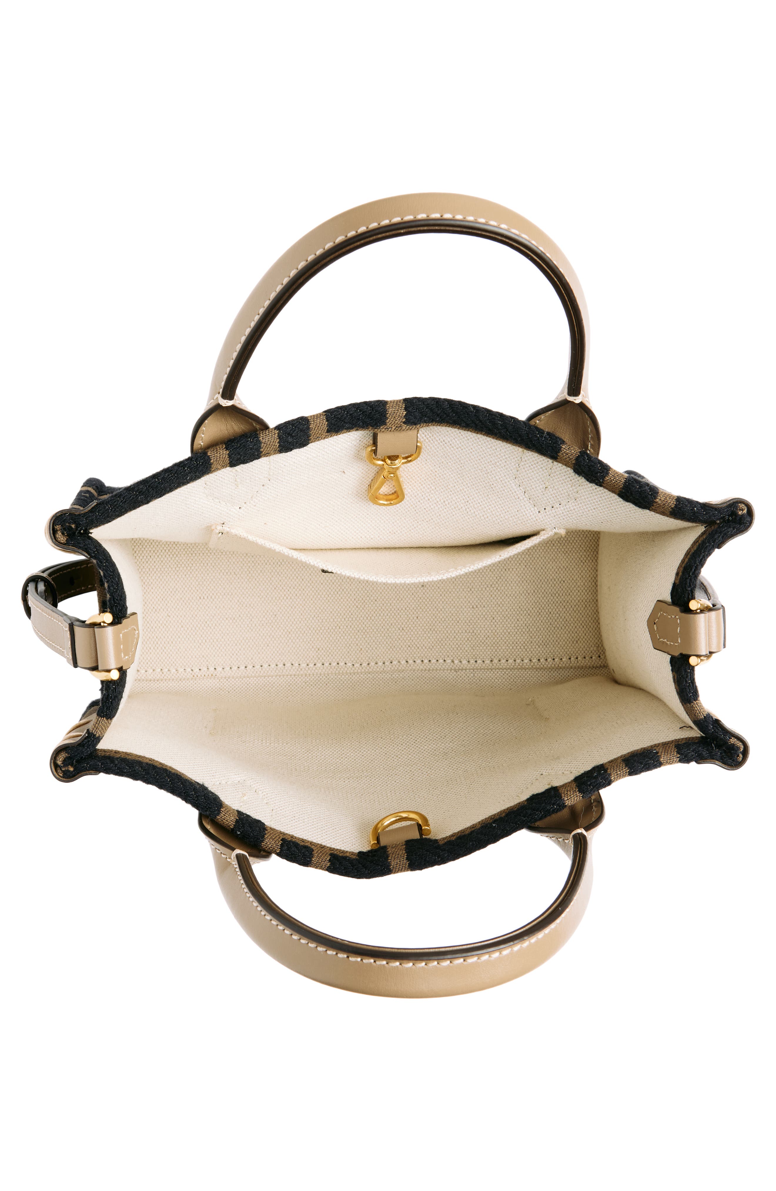 Balmain Small B-Army Logo Canvas Shopper Tote, Alternate, color, 