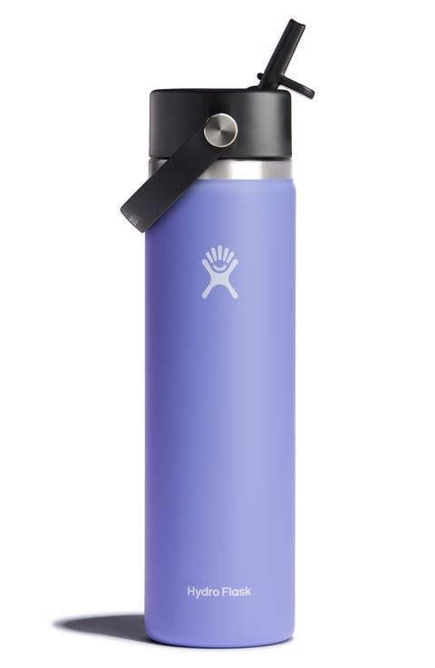 24-Ounce Wide Mouth Water Bottle with Straw Lid