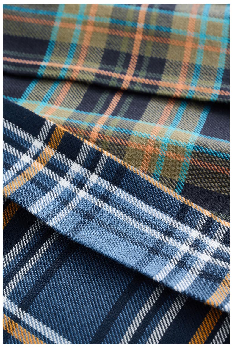 Mixed Plaid Pleated Cotton Faux Wrap Miniskirt, Alternate, color, BLUE