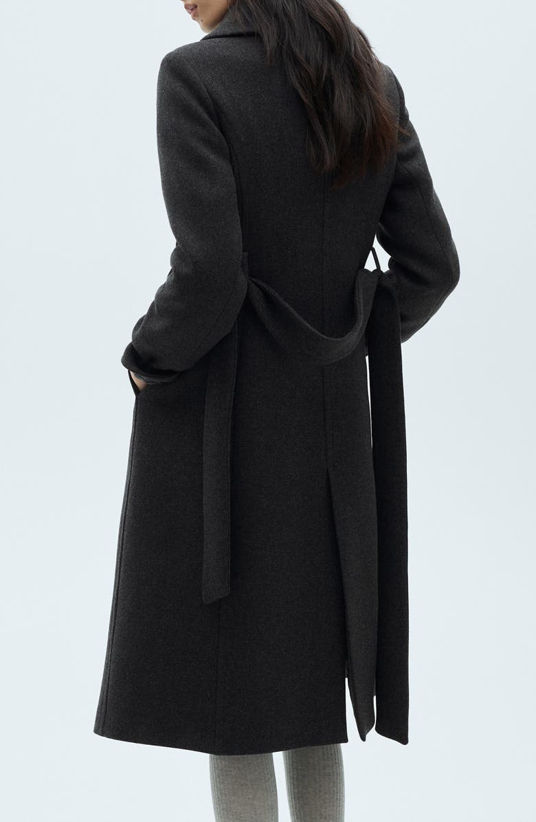 MANGO Belted Wool Blend Coat, Alternate, color, 