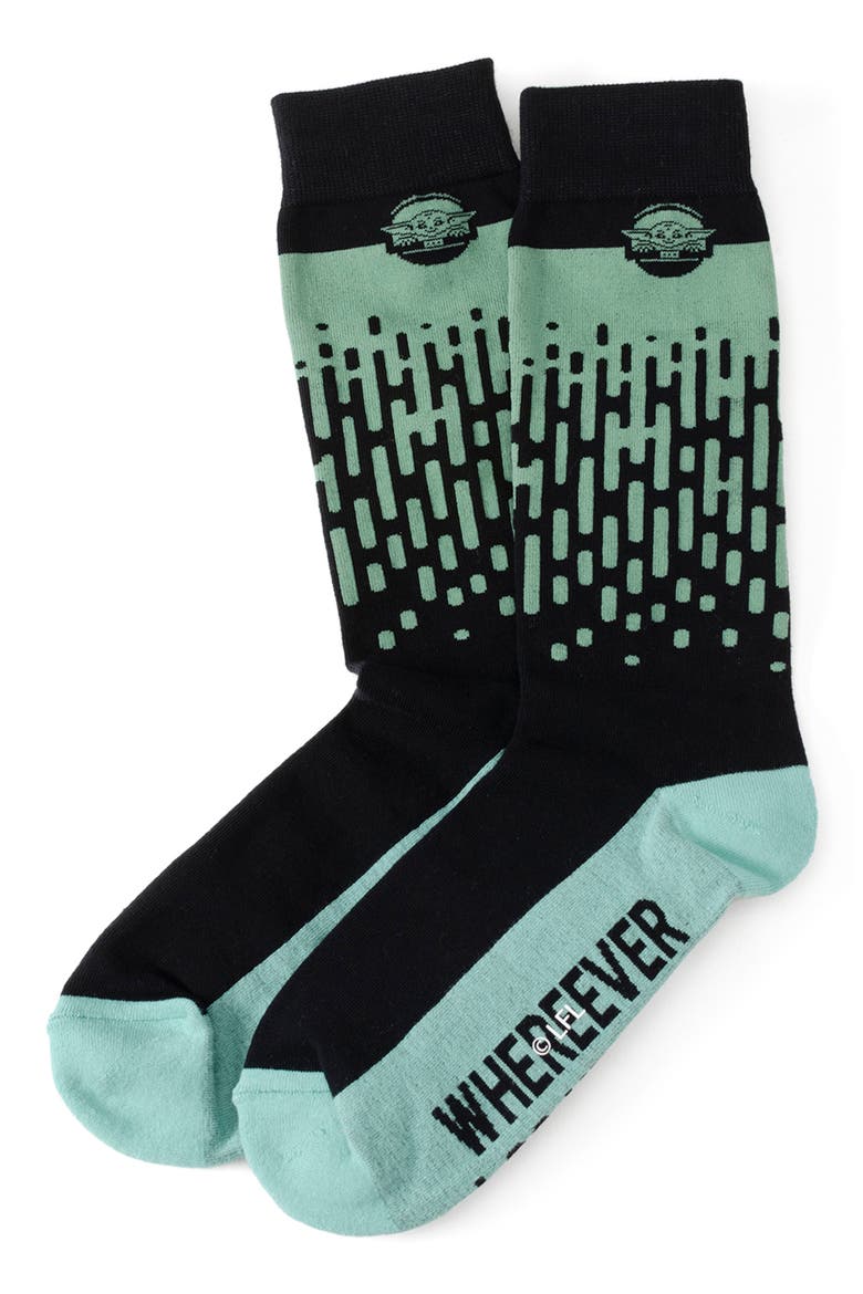 x Disney Mandalorian Assorted 3-Pack Cotton Blend Dress Socks & Lapel Pin Gift Box Set, Alternate, color, BLACK