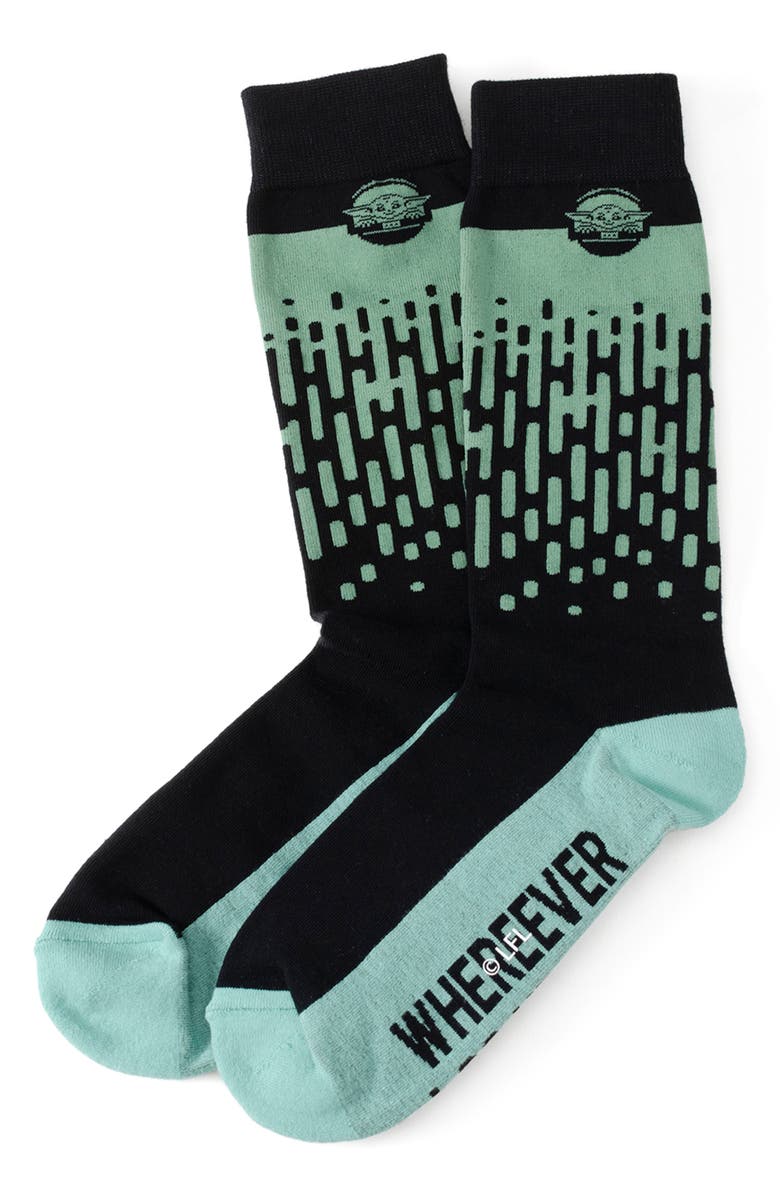 Cufflinks, Inc. x Disney Mandalorian Assorted 3-Pack Cotton Blend Dress Socks & Lapel Pin Gift Box Set, Alternate, color, Black