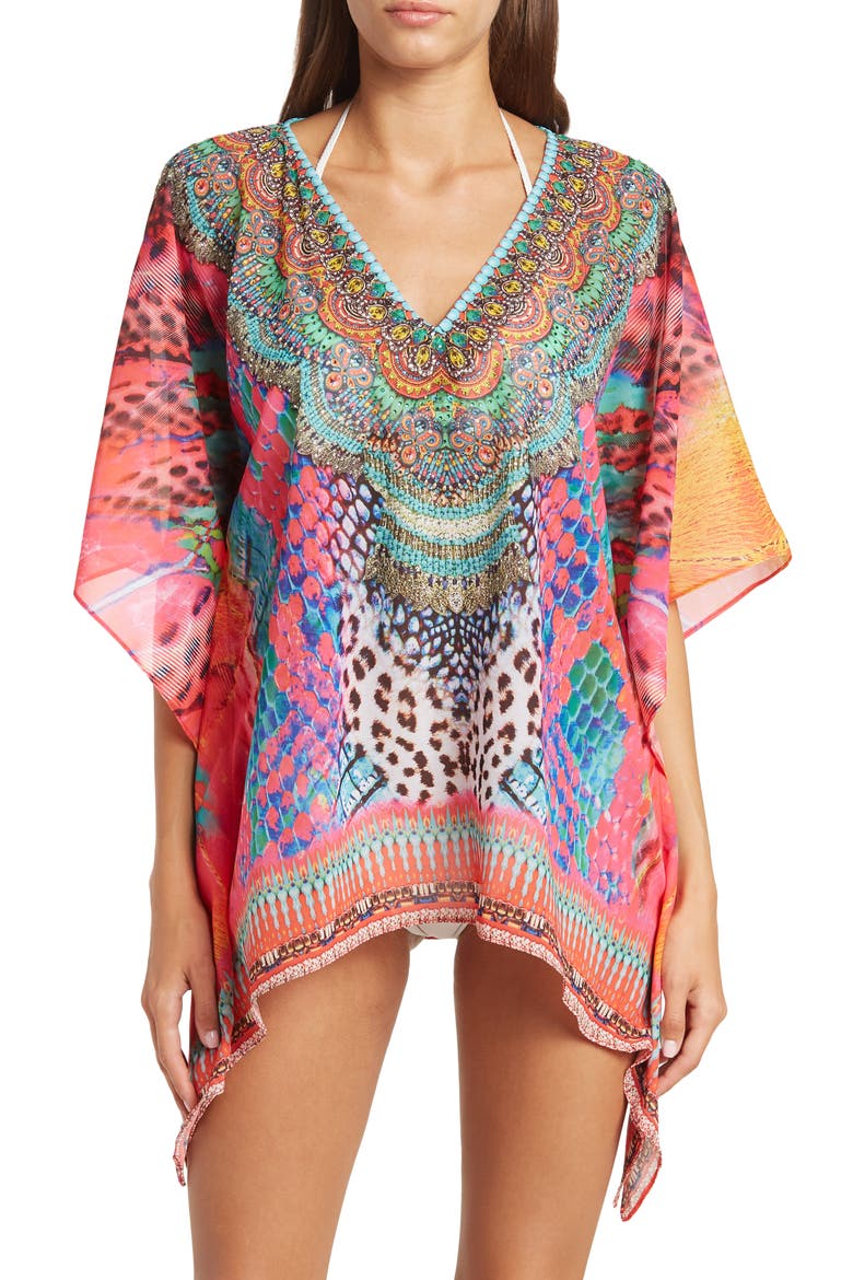 Printed Poncho, Main, color, MULTI COLOR