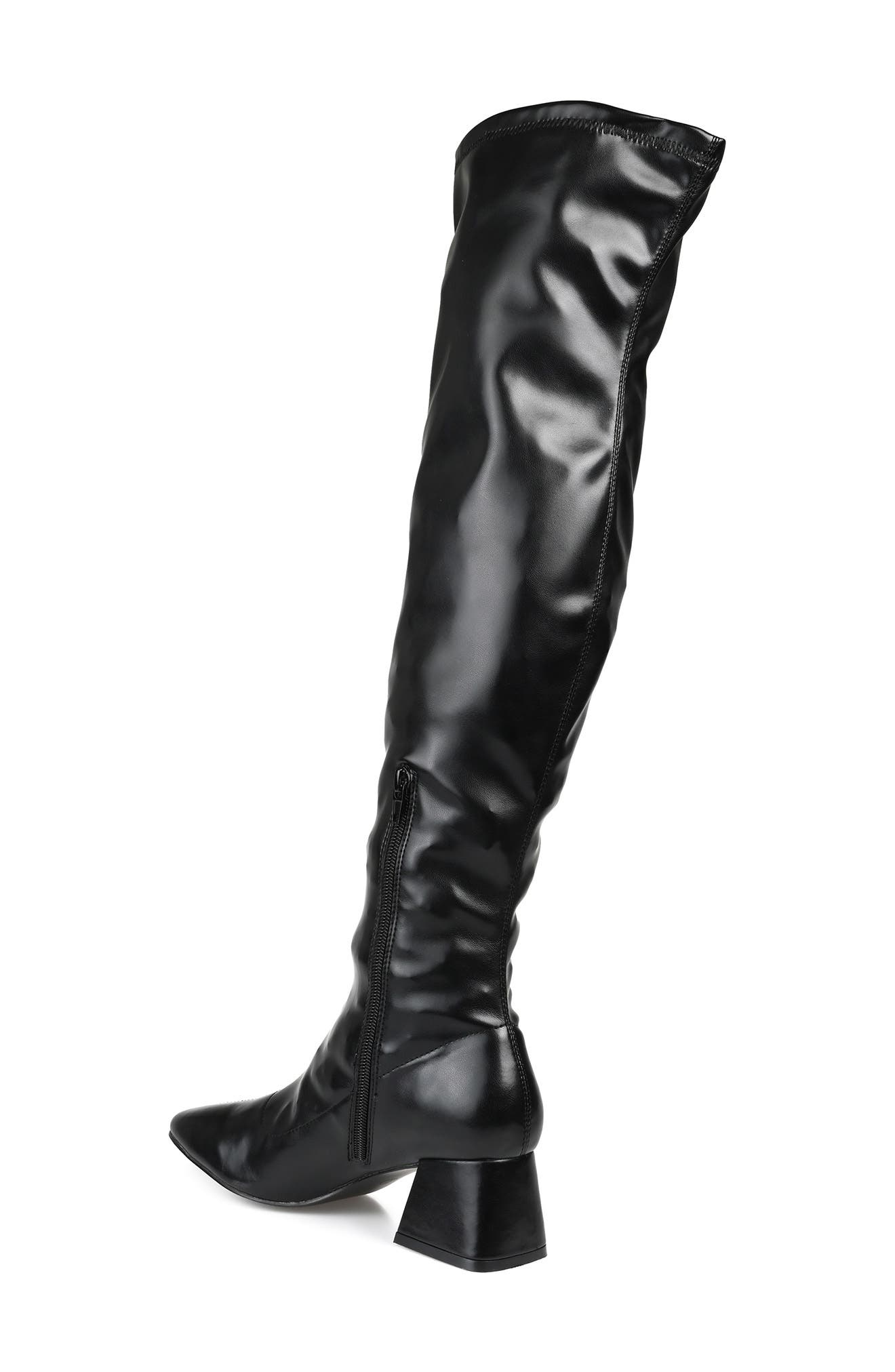 Journee Collection Melika Tall Ruched Shaft Vegan Leather Boot, Alternate, color, 