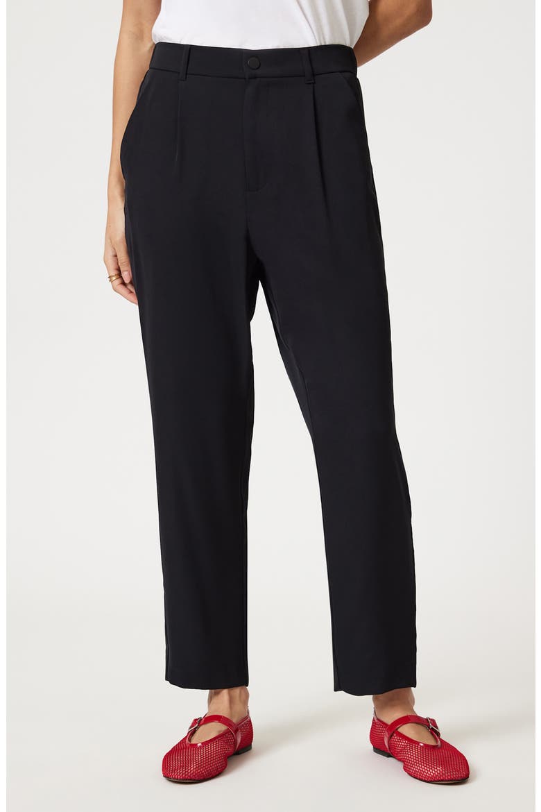 Crop Straight Leg Pants, Main, color, BLACK