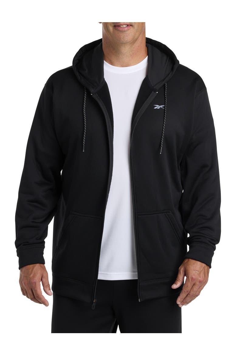 Performance Zip-Front Hoodie, Main, color, BLACK