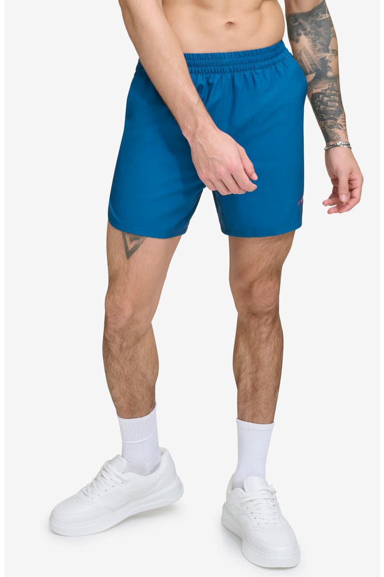 Stretch Ripstop Swim Trunks, Main, color, POSEIDON