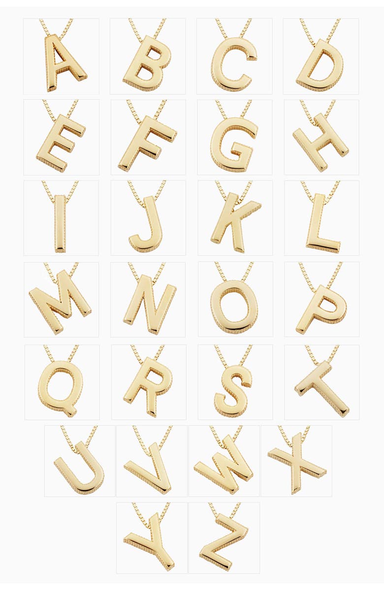 Oradina 14K Gold Love Letter Initial Necklace, Alternate, color, Letter B