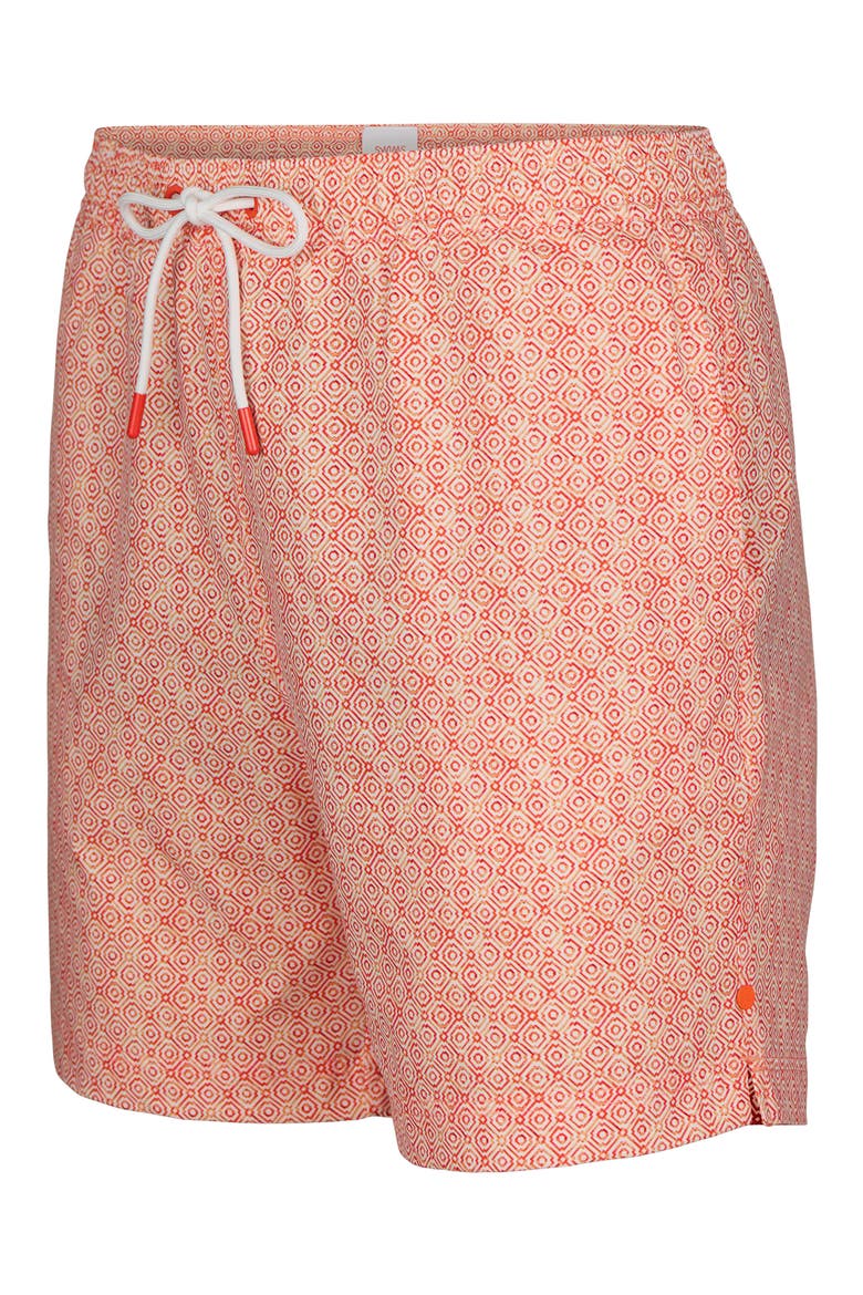 Mosaico Printed Swim Trunks, Alternate, color, ORANGE