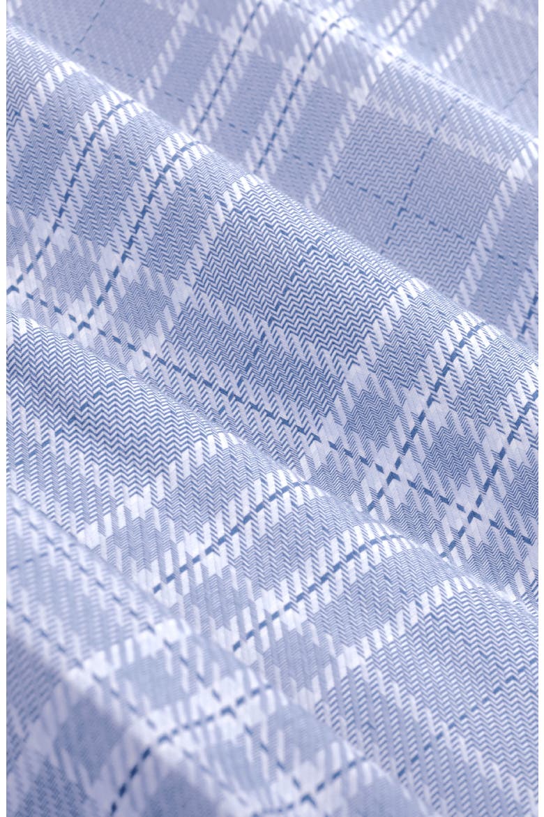Karl Shaped Plaid Cotton Shirt, Alternate, color, COBALT