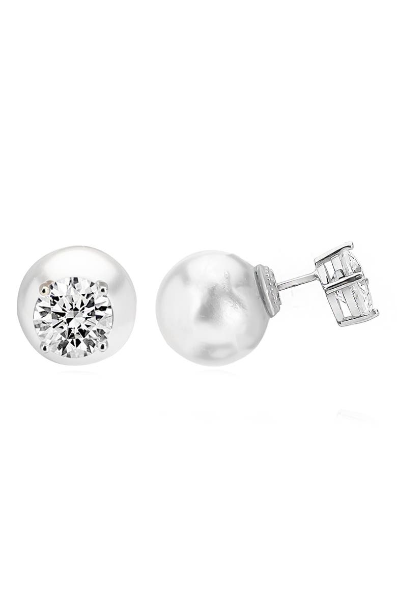 GABI RIELLE Bella Babe Mother of Pearl Stud Earrings, Main, color, 