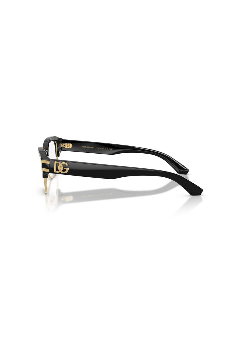 54mm Square optical glasses, Alternate, color, Black