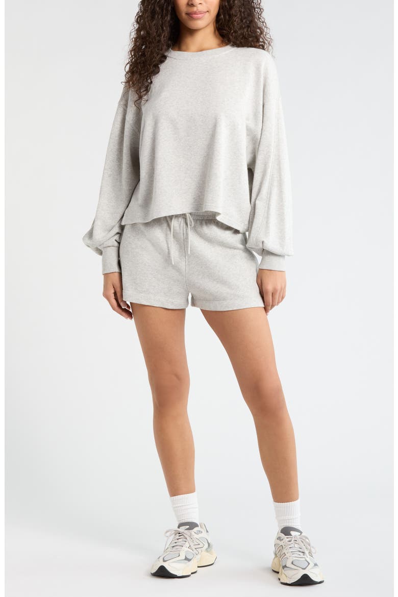 Go Easy French Terry Crewneck Sweatshirt, Alternate, color, GREY LIGHT HEATHER