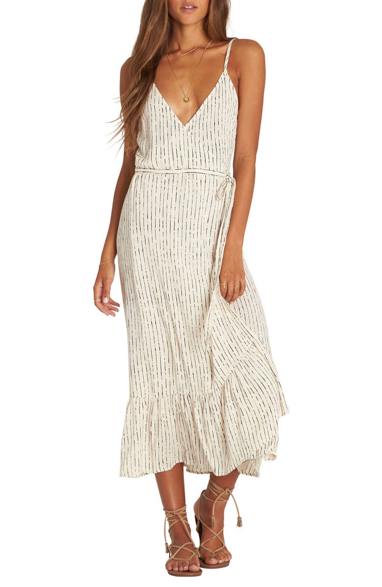 Billabong Hold Me Tight Wrap Midi Dress, Main, color, 