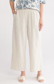 Caslon® Cotton Gauze Pull-On Pants
