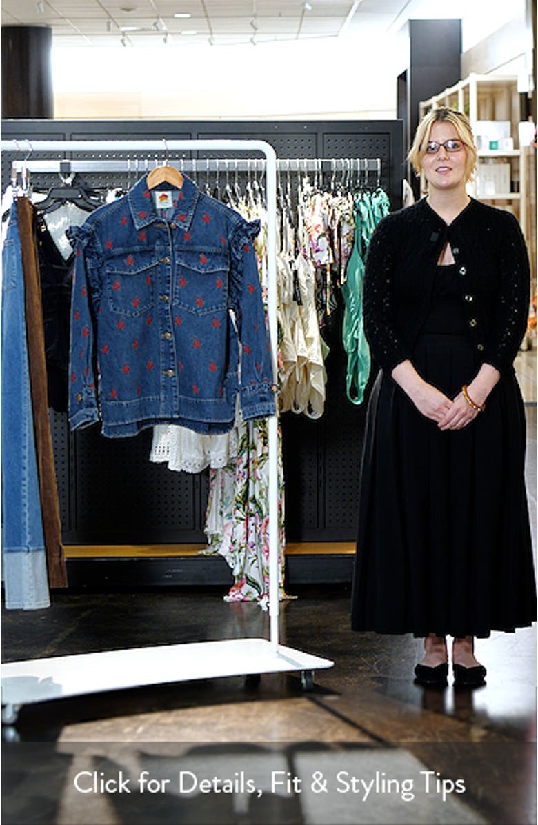 Floral Cross Stitch Denim Jacket, sales video thumbnail