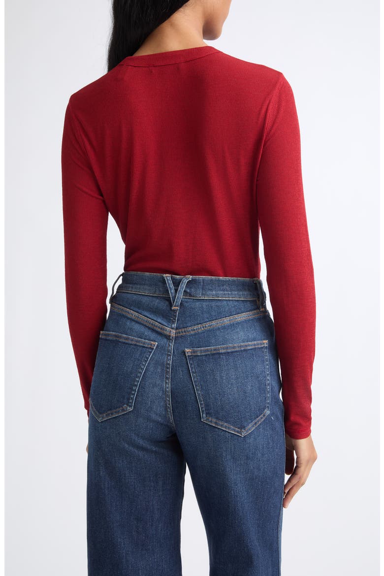 Drexler Ribbed Henley Top, Alternate, color, CARDINAL RED