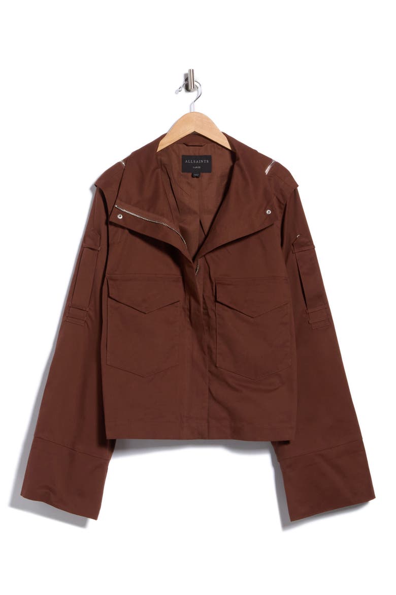 Leighton Cotton Blend Utility Jacket, Main, color, PENNY BROWN