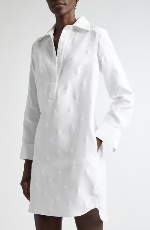 Brandon Maxwell The Lola Polo Tunic Shirt Dress In White