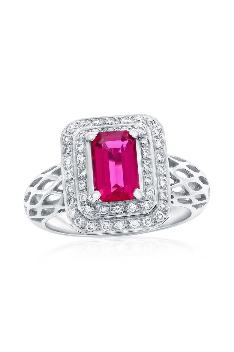 18K Gold 1ct Tourmaline & 0.5cttw Diamond Ring, Main, color, White Gold