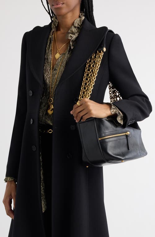 Chloé Sac Porté Épaule Camera Chain En Cuir Brillant Femme Noir Taille Onesize 100% Bubalus Bubalis, Farme In 001 Black