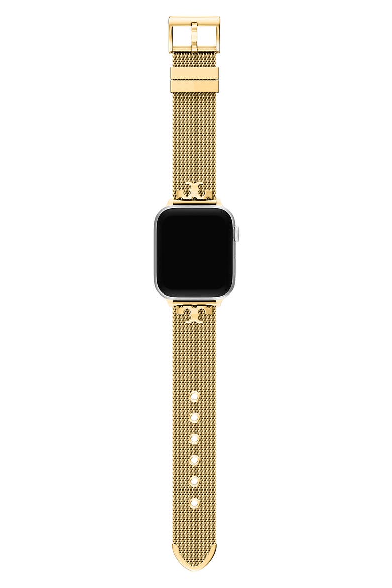 The Kira 18mm Apple Watch® Goldtone Mesh Watchband, Alternate, color, GOLD