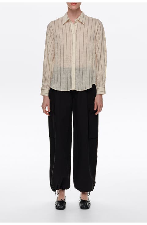 Straight-cut Textured Shirt