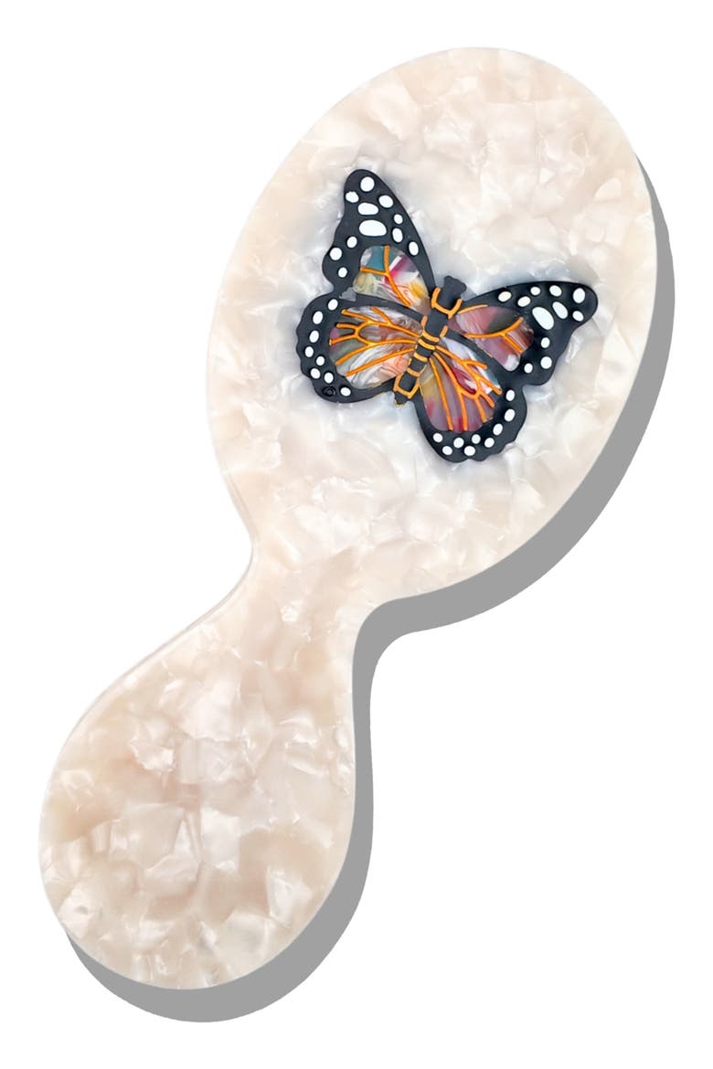 Monarch Butterfly Brush, Jaw Clip & Mirror Set (Nordstrom Exclusive), Alternate, color, IVORY MONARCH