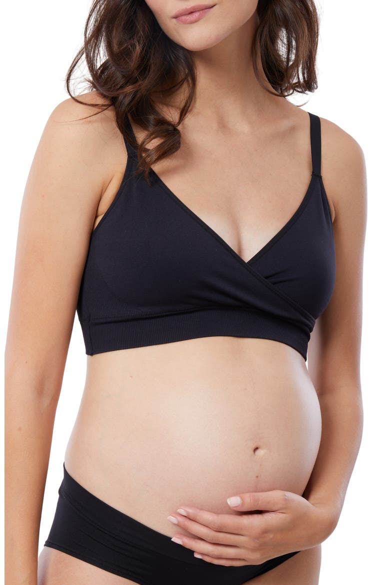 Cooling Crossover Nursing Bra, Main, color, BLACK