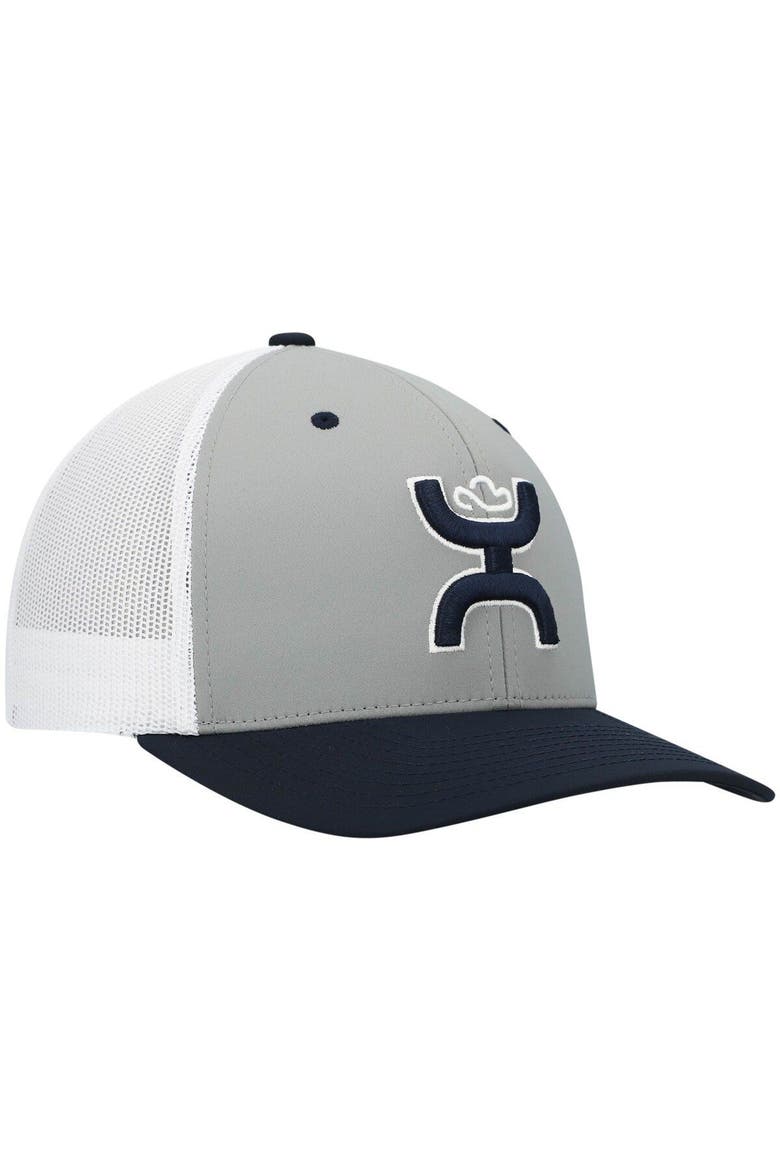 Men's HOOey Gray/Navy Dallas Cowboys Tri-Color H Trucker Snapback Hat, Alternate, color, GRAY