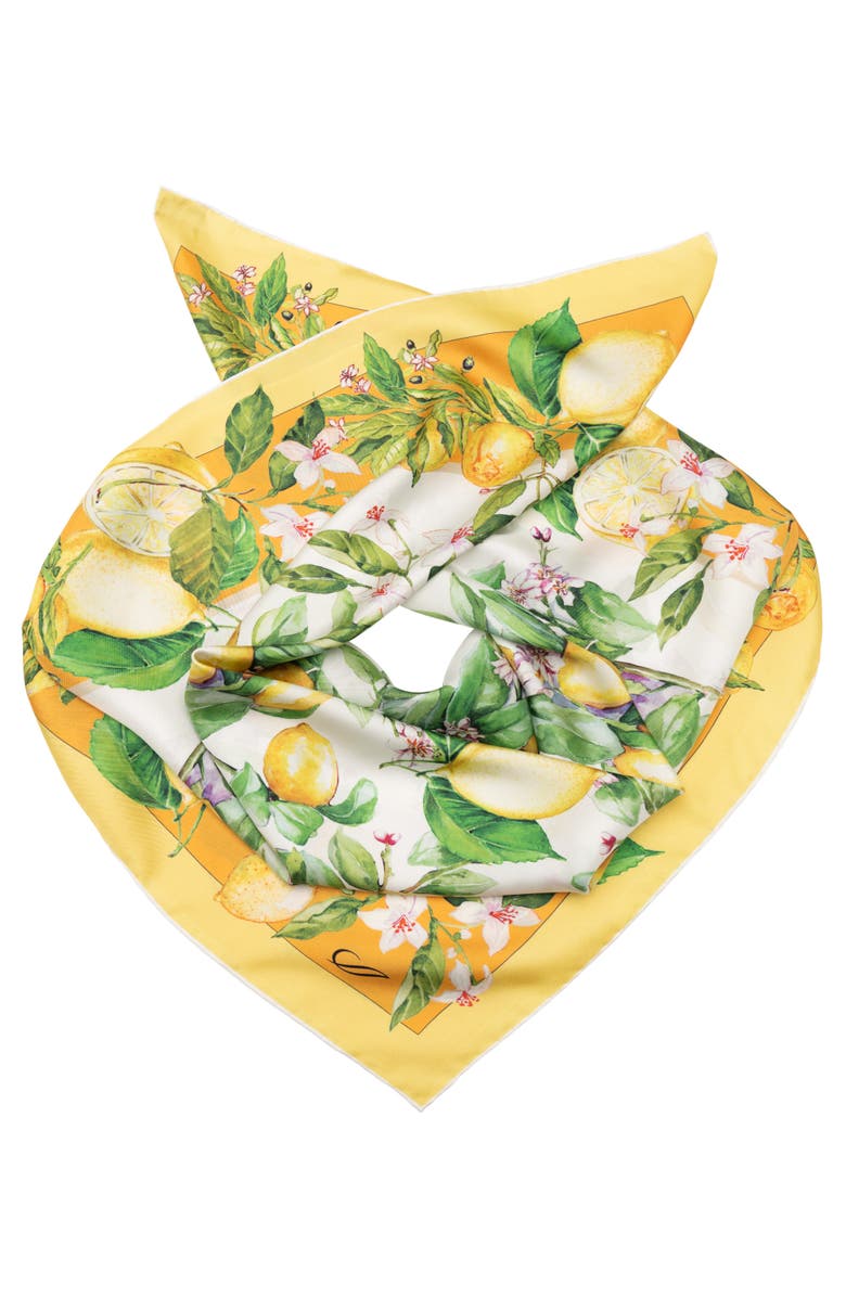 Elizabetta Limoni Fioriti - Silk Foulard for Women, Alternate, color, Yellow
