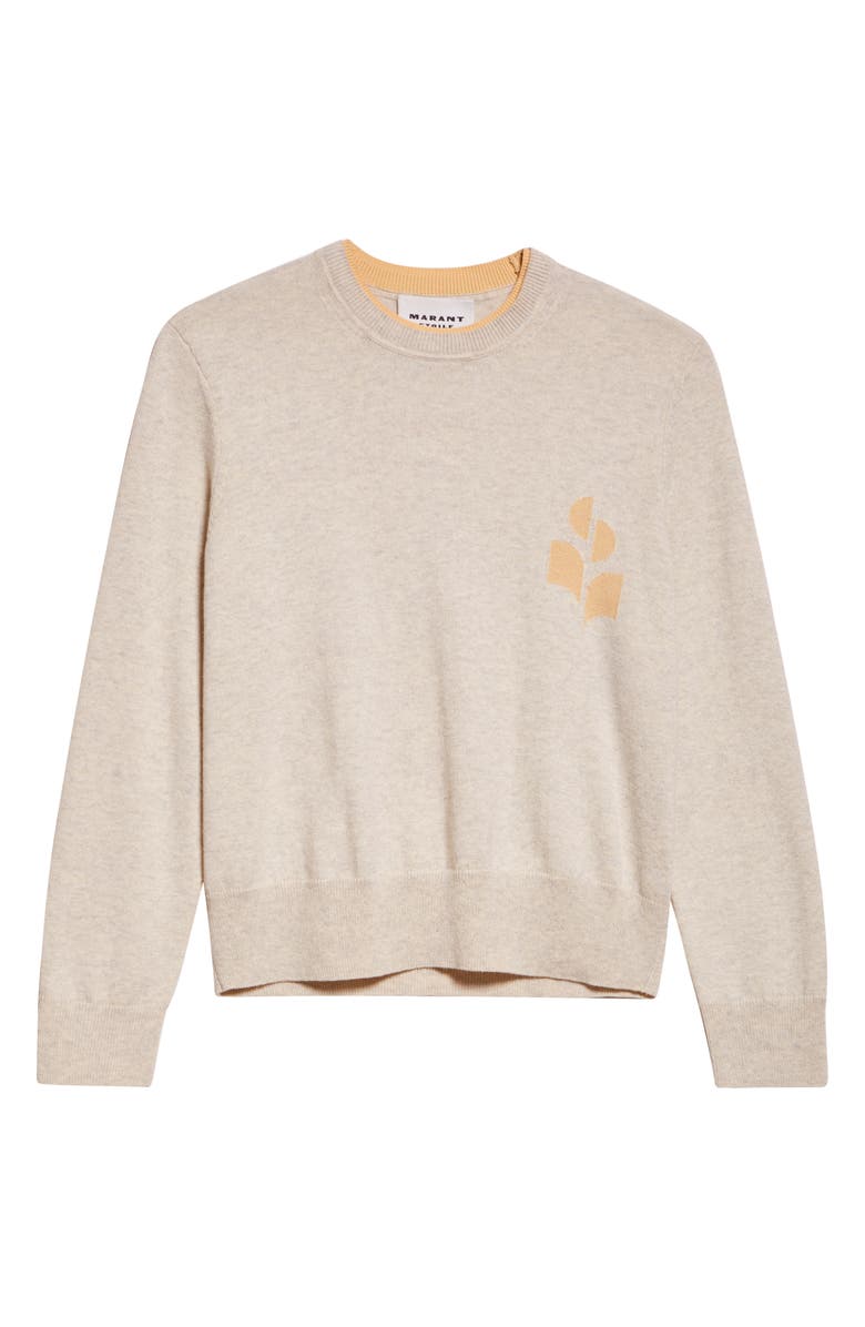 Isabel Marant Étoile Lanta Cotton & Wool Sweater, Alternate, color, Light Grey/ Light Yellow