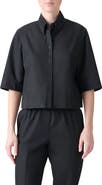 Akris punto Cotton Poplin Crop Button-Down Shirt