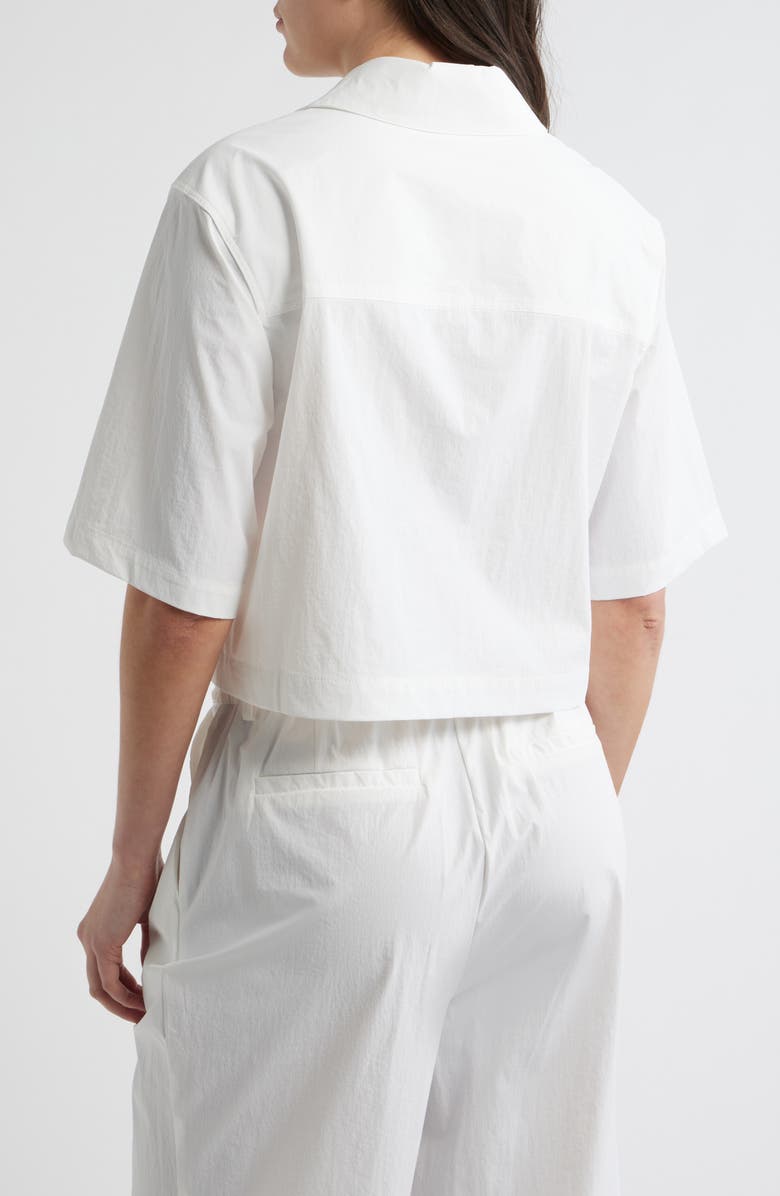 Bernardo Crop Button-Up Shirt, Alternate, color, Bright White