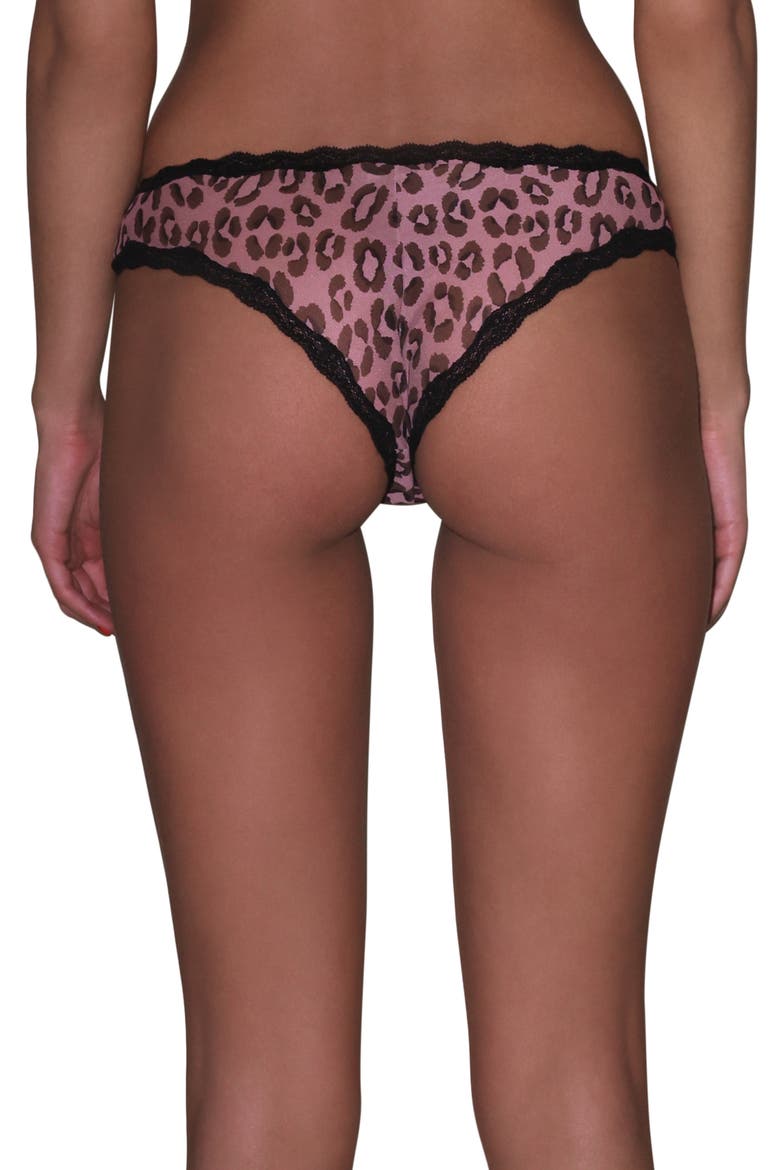 Printed Sheer Tulle Bikini Cut Briefs, Alternate, color, LEOPARD PRINT