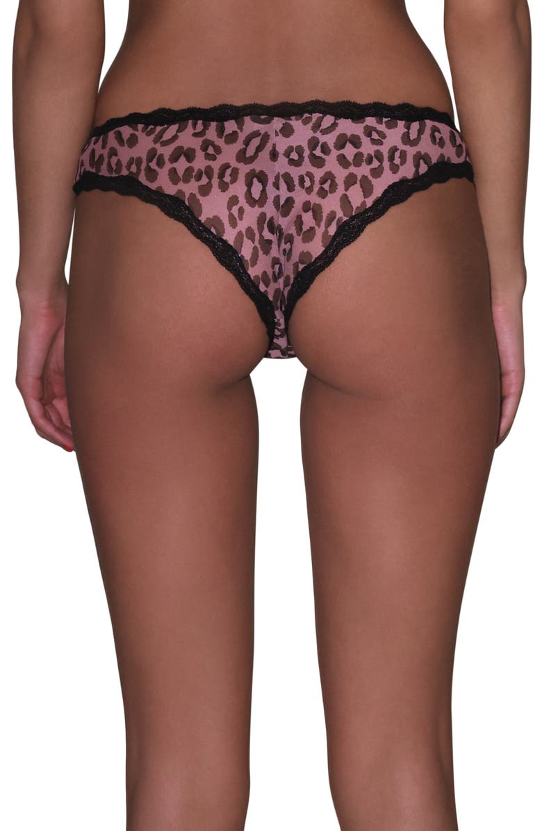 Fleur Du Mal Printed Sheer Tulle Bikini Cut Briefs, Alternate, color, Leopard Print