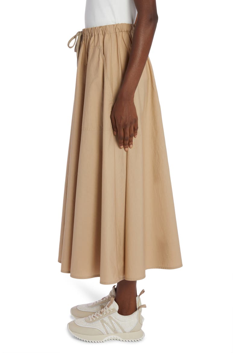 Cotton Midi Skirt, Alternate, color, CROISSANT