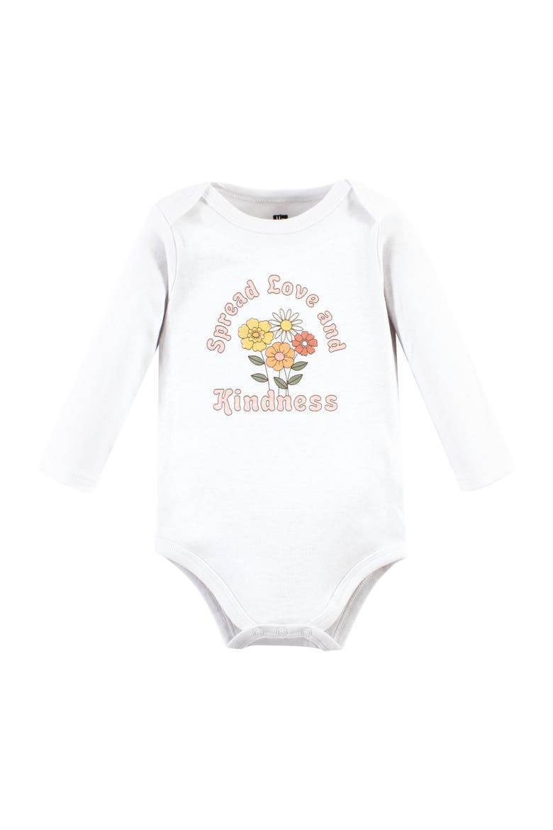 Cotton Bodysuit and Pant Set, Alternate, color, Peace Love Flowers Long