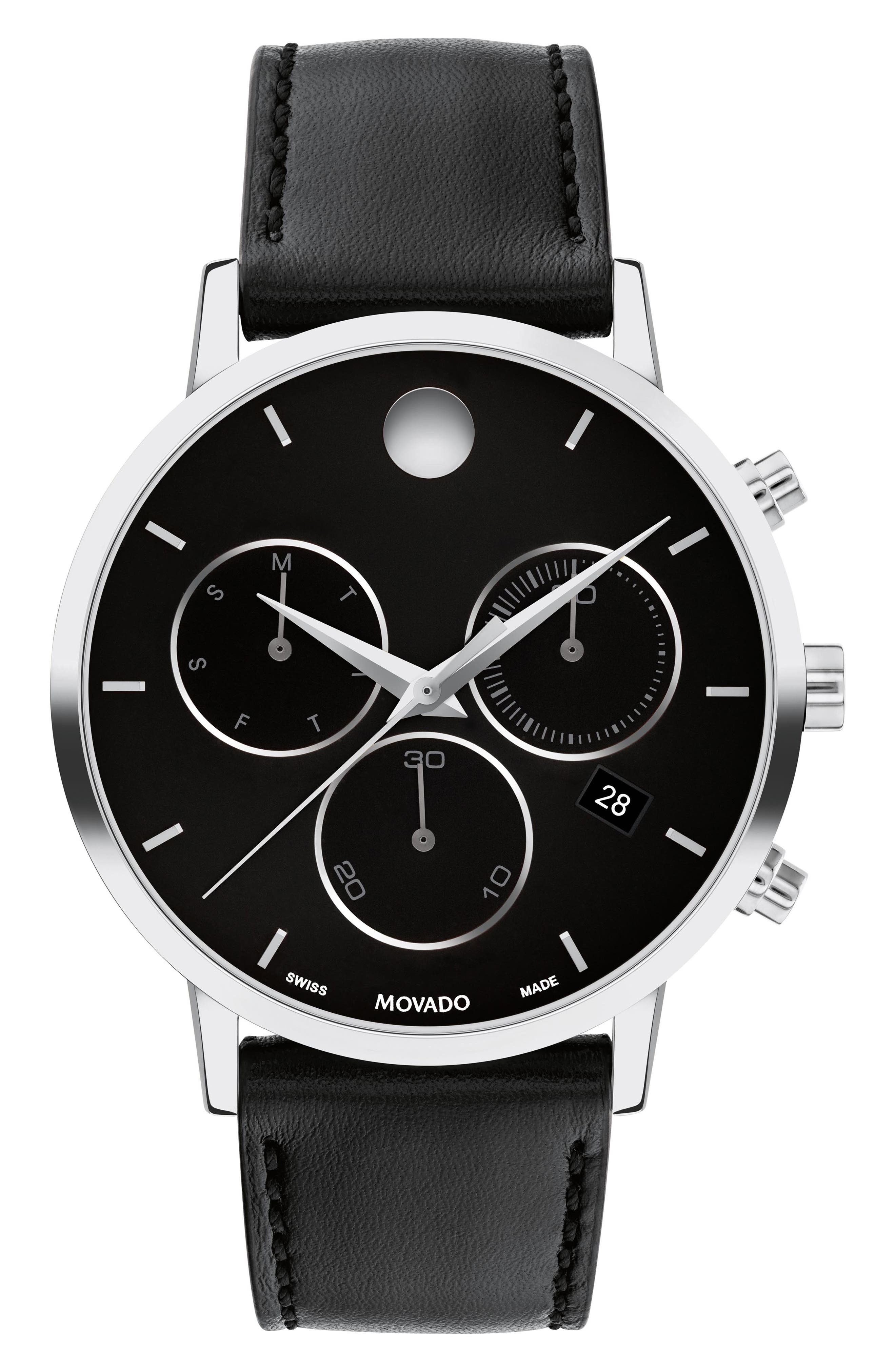 Movado Museum Classic Leather Strap Watch