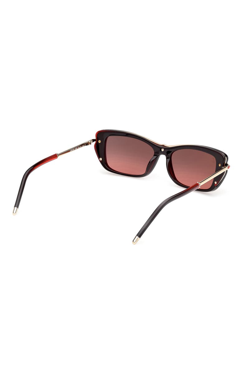 53mm Butterfly Sunglasses, Alternate, color, BILAYER BLACK / RED / GOLD