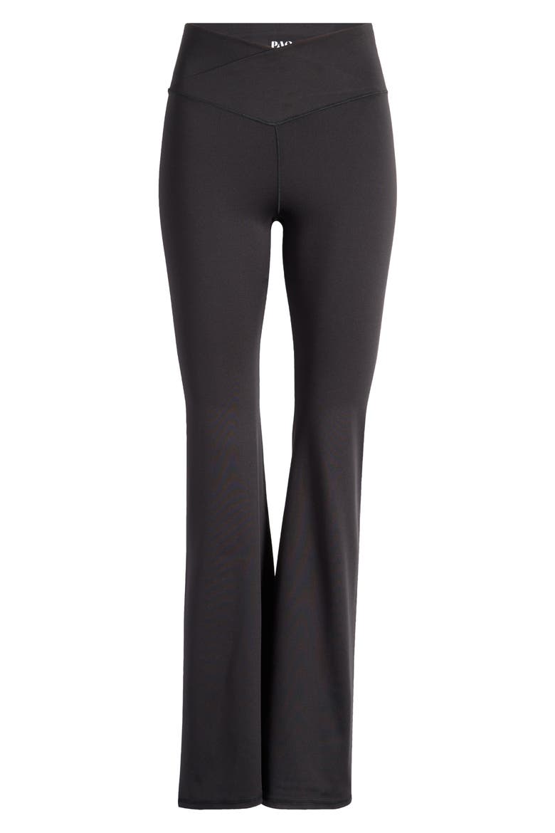 Crossover Flare Yoga Pants, Alternate, color, BLACK