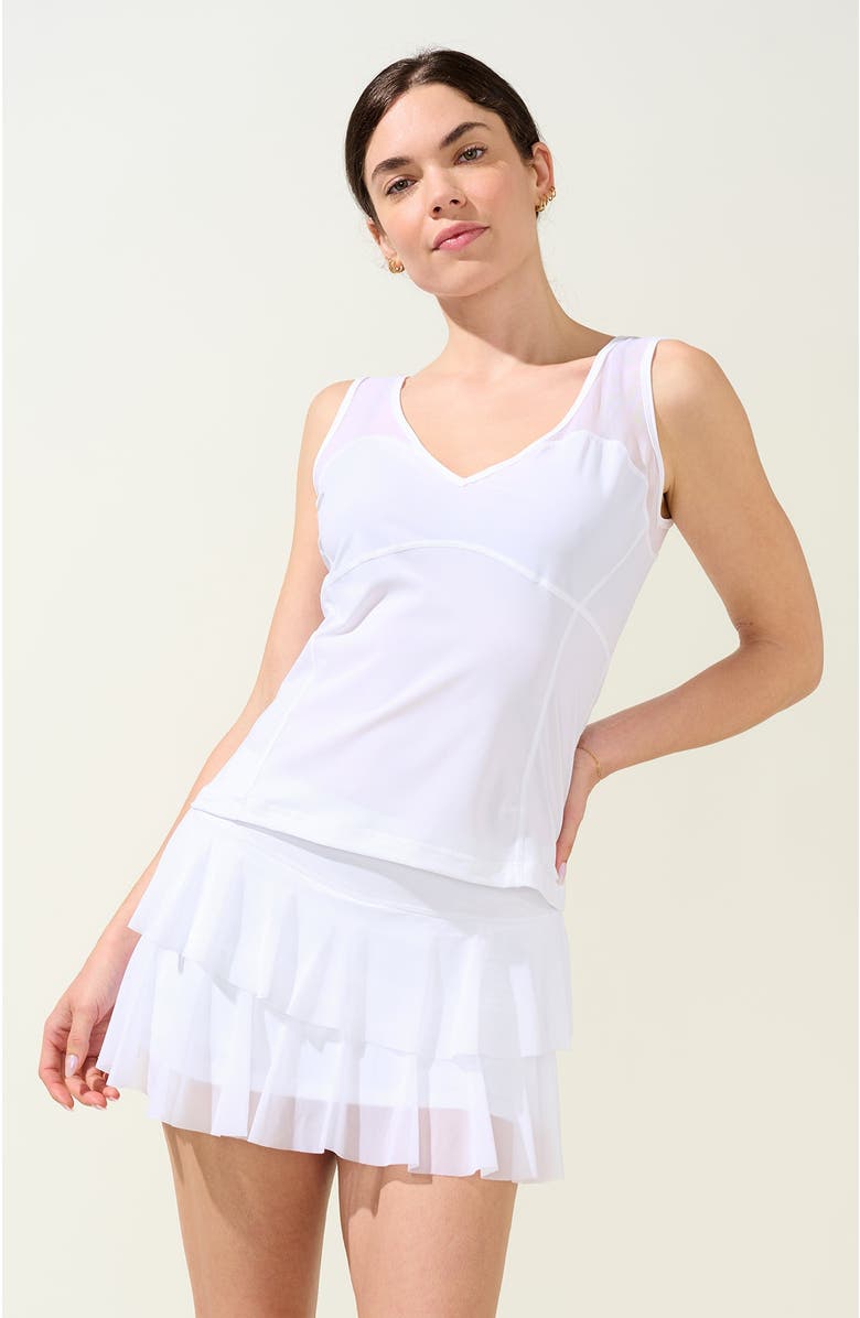 Bobbe Active V-Neck Mesh-Strap Tank, Alternate, color, Panno