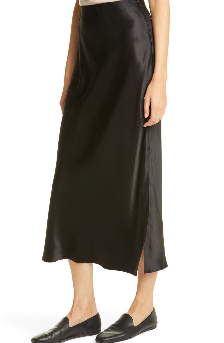 Vince Side Slit Slip Midi Skirt, Alternate, color, 