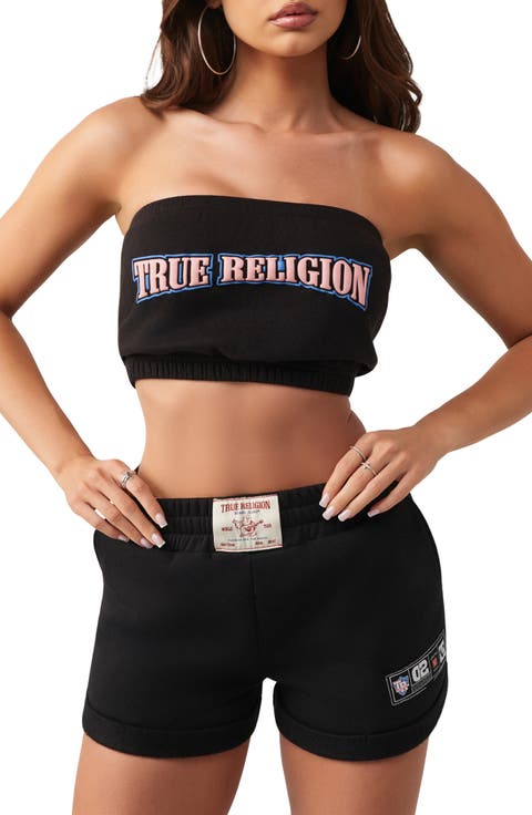 Puff Print Fleece Bandeau Top
