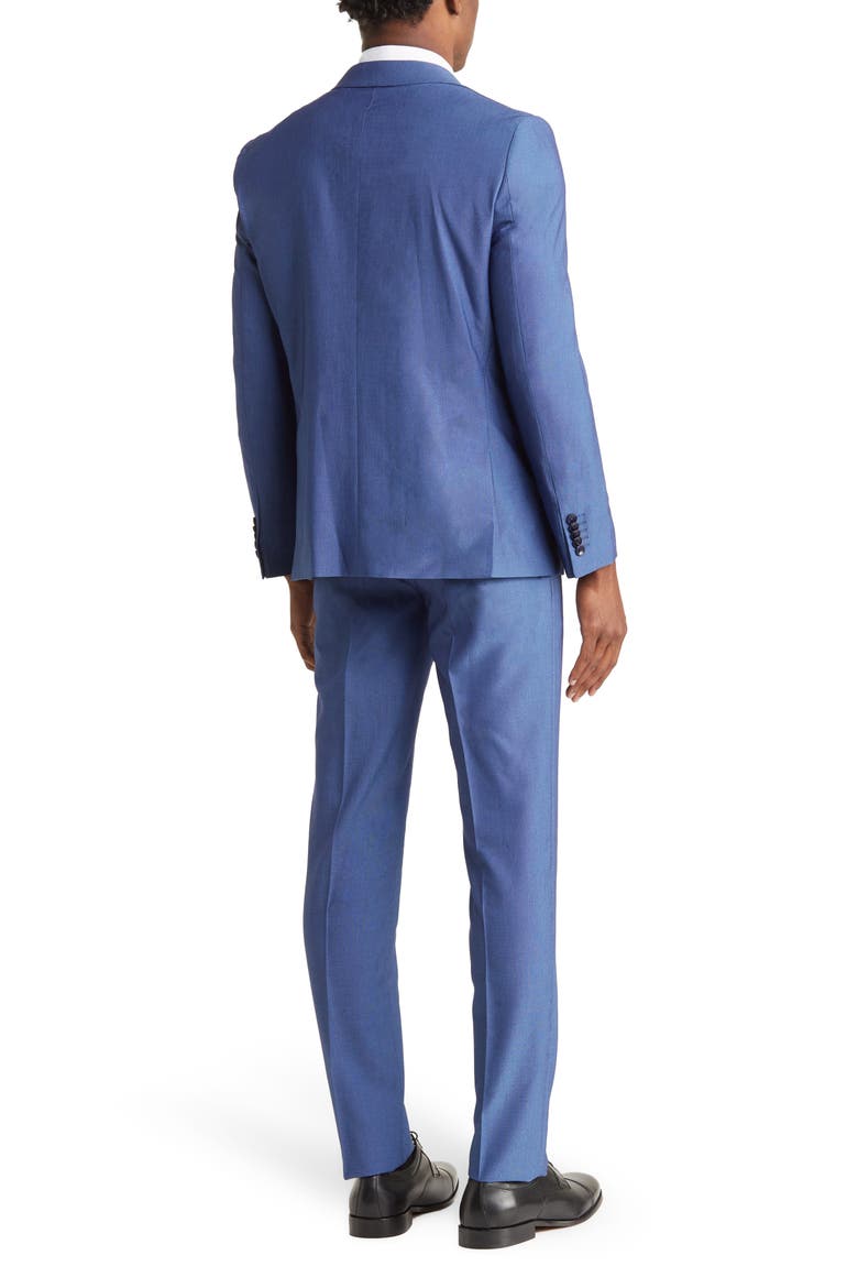 Solid Two Button Notch Lapel Slim Fit Suit, Alternate, color, NAVY