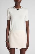 Valentino Garavani Tipped V-Detail Short Sleeve Wool Sweater