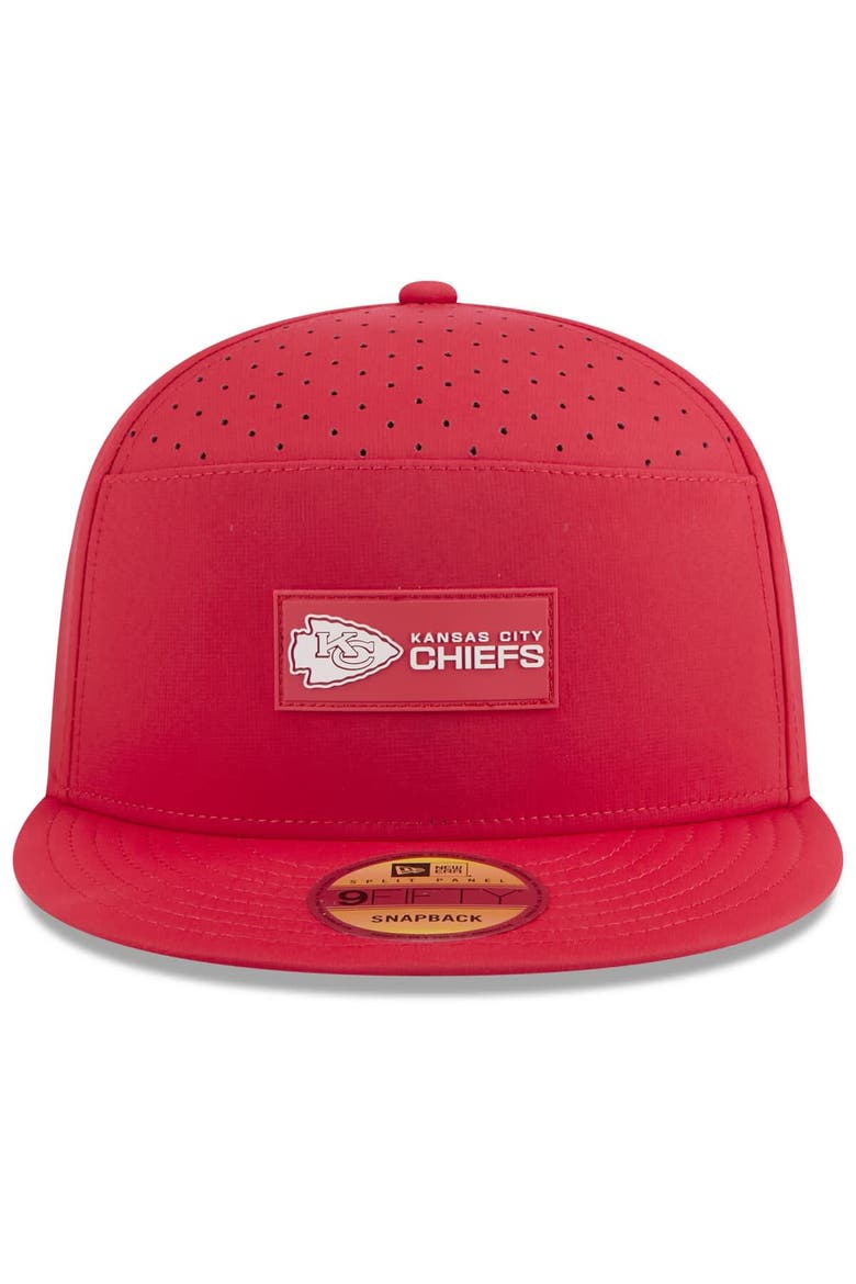 Men's New Era Red Kansas City Chiefs 2025 Sideline  Split Panel 9FIFTY Snapback Hat, Alternate, color, Red