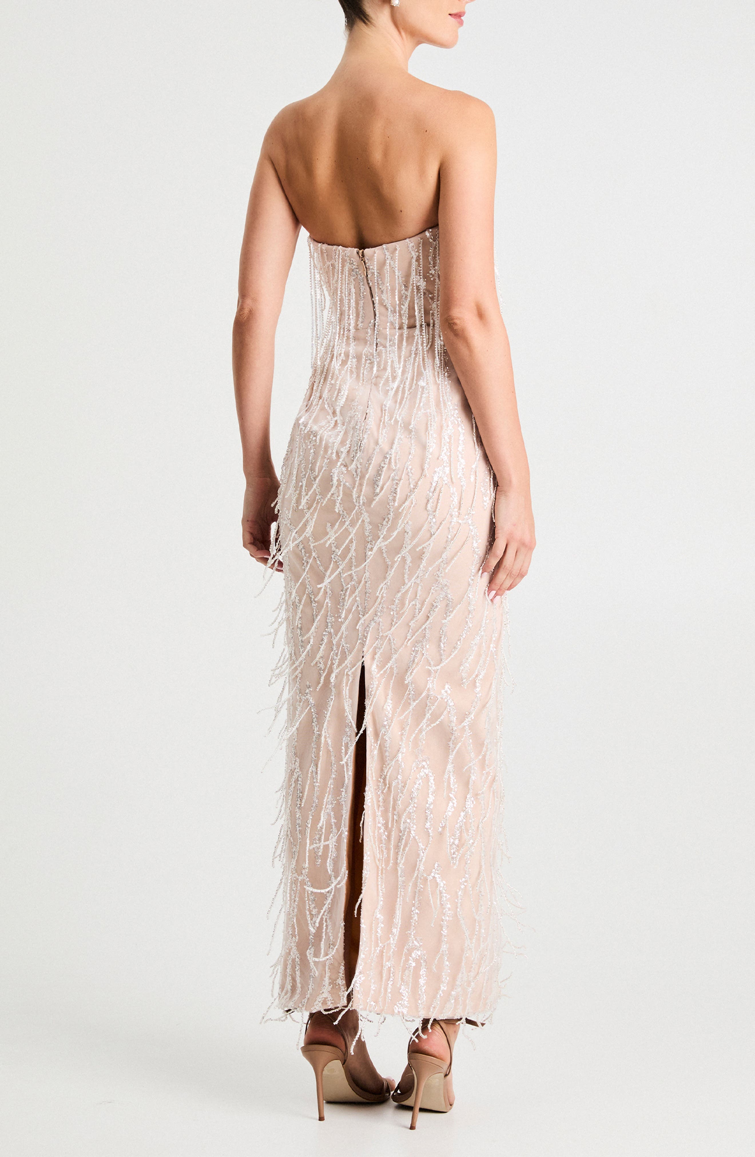 Ramona Fringe Embellished Strapless Column Gown - image 2